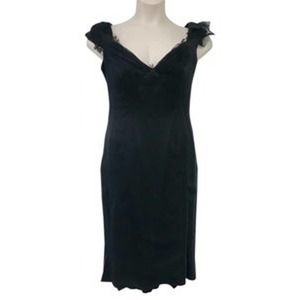 Maria Grachvogel Made in England Lace Trim Black Mesh Dress 12